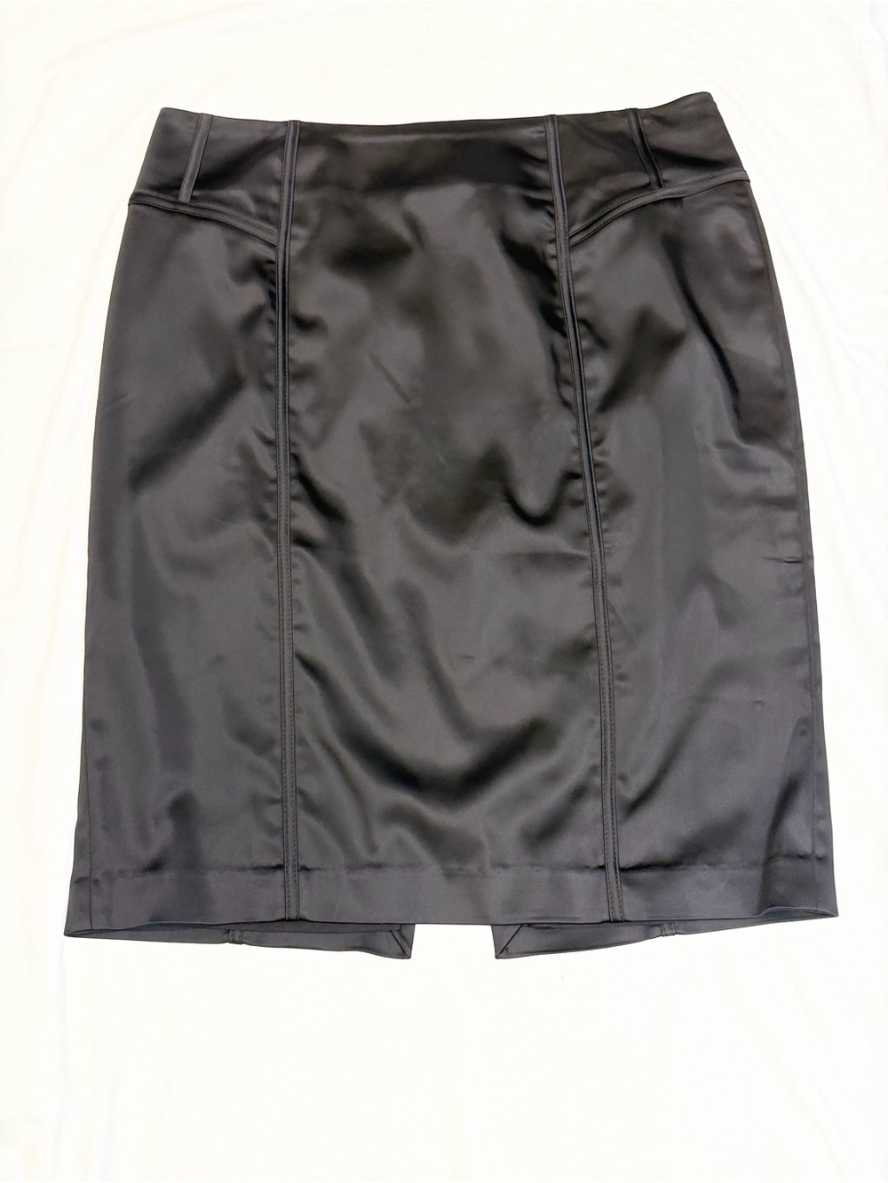 White House Black Market Faux Leather Pencil Skirt Black Size 14